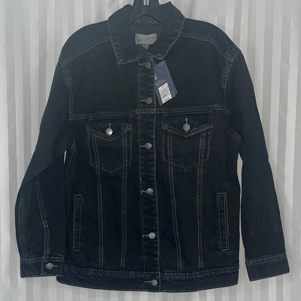 Universal Thread Women's 90's Baggy Trucker Oversized Black Jean Jacket NWT